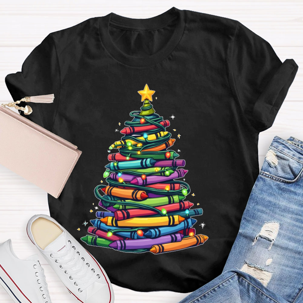 Christmas Tree Colored Pens T-shirt