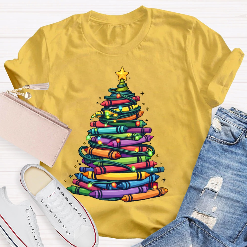 Christmas Tree Colored Pens T-shirt