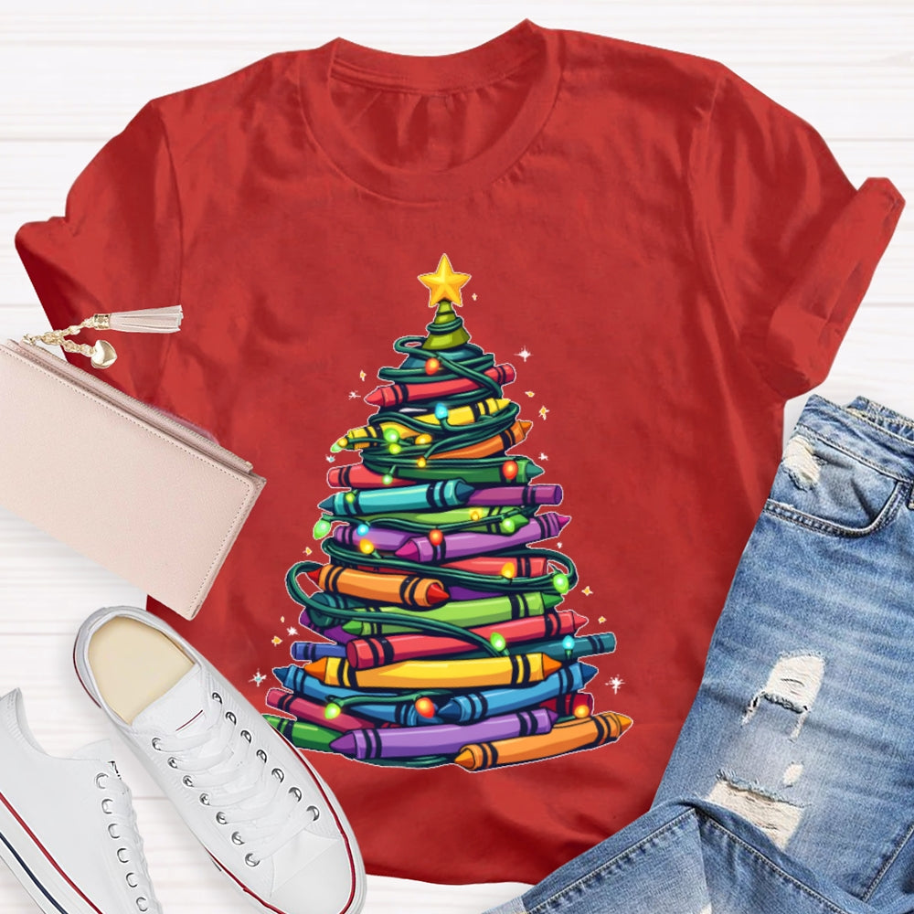 Christmas Tree Colored Pens T-shirt