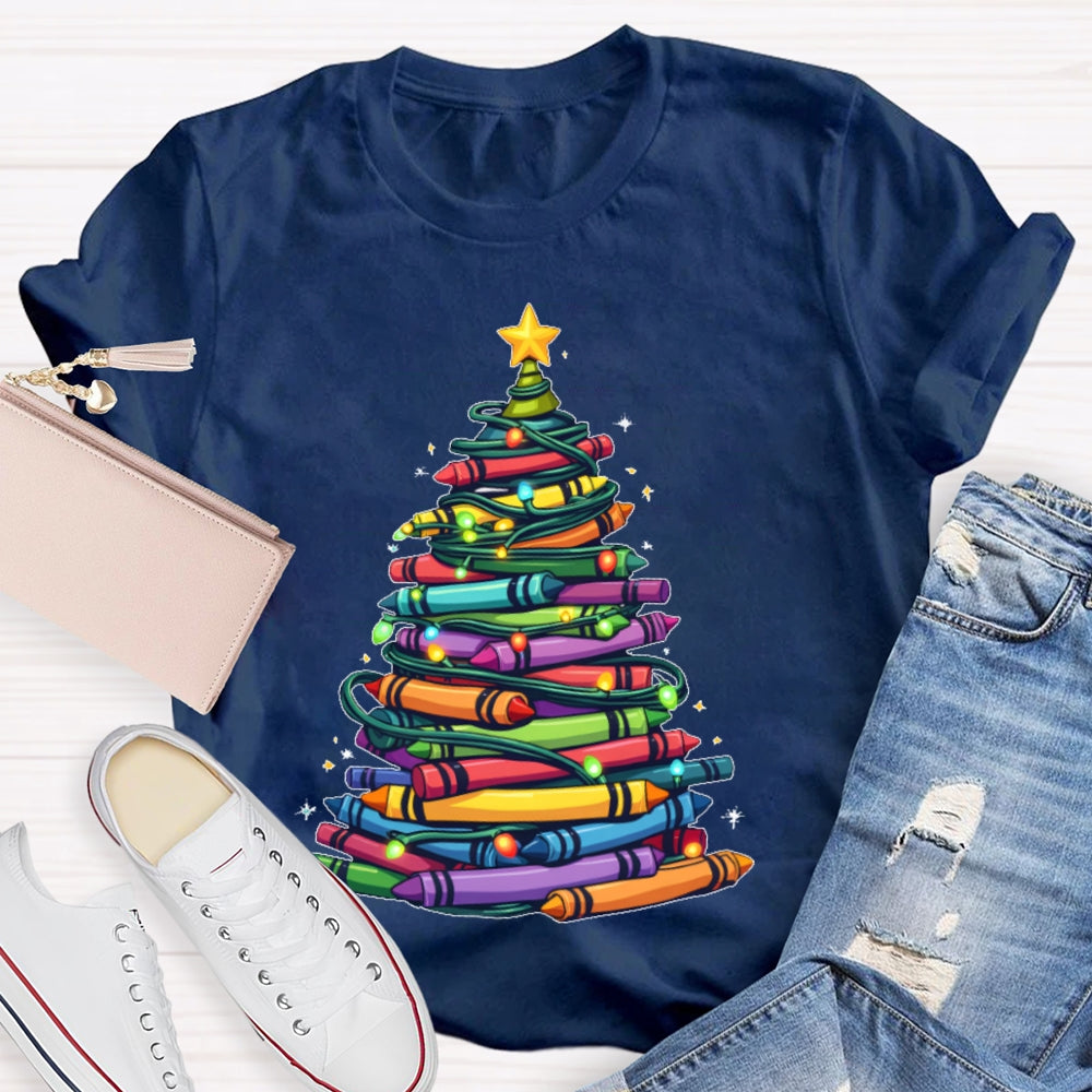 Christmas Tree Colored Pens T-shirt