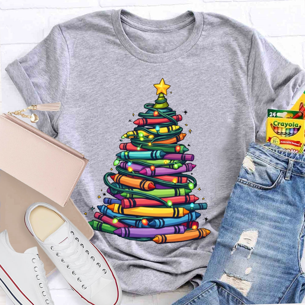 Christmas Tree Colored Pens T-shirt