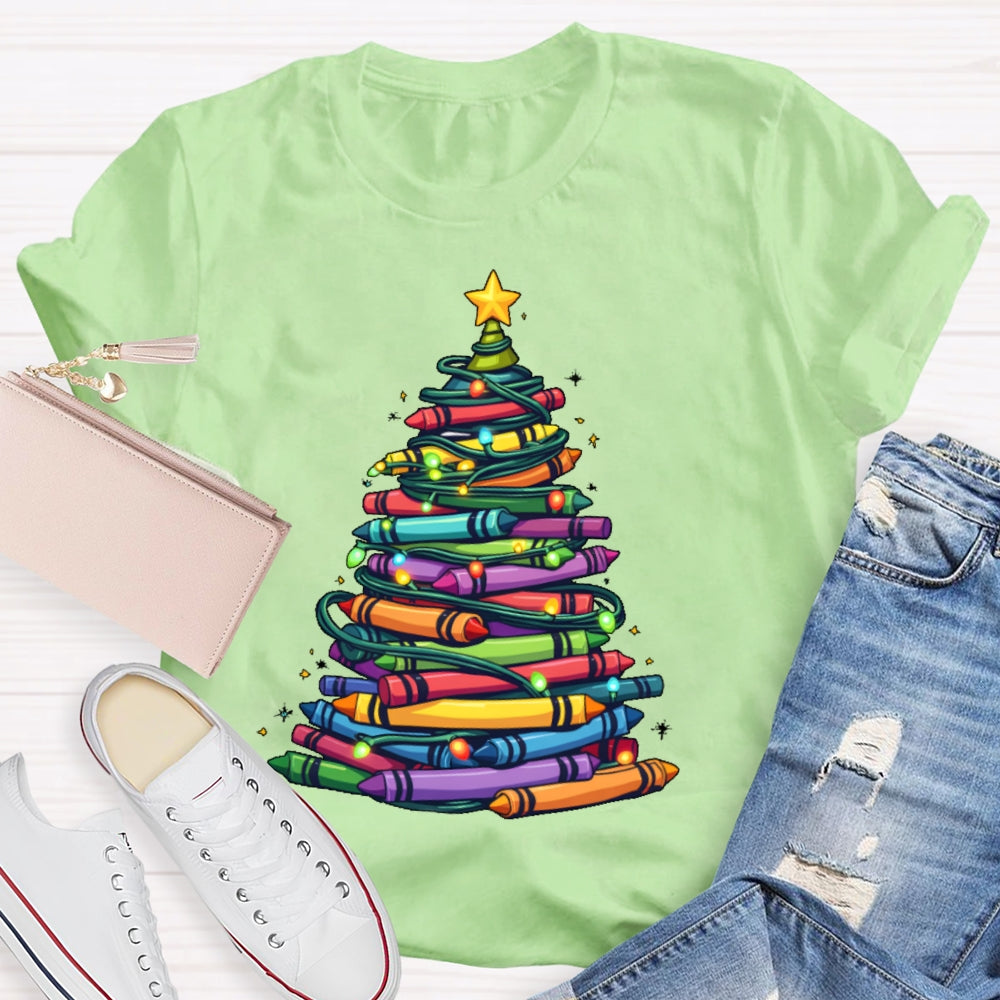 Christmas Tree Colored Pens T-shirt