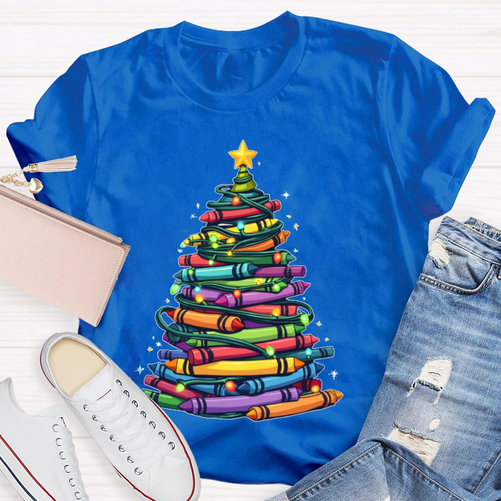 Christmas Tree Colored Pens T-shirt