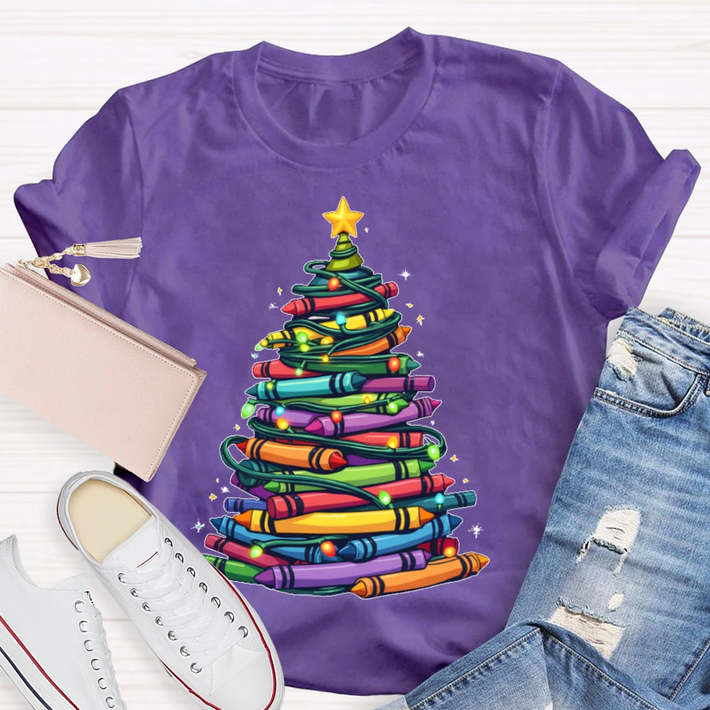 Christmas Tree Colored Pens T-shirt