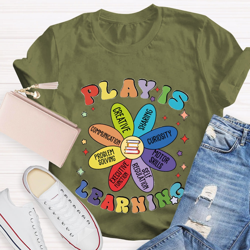 Play Is Learning Curiosity Sharing Books Flower T-Shirt