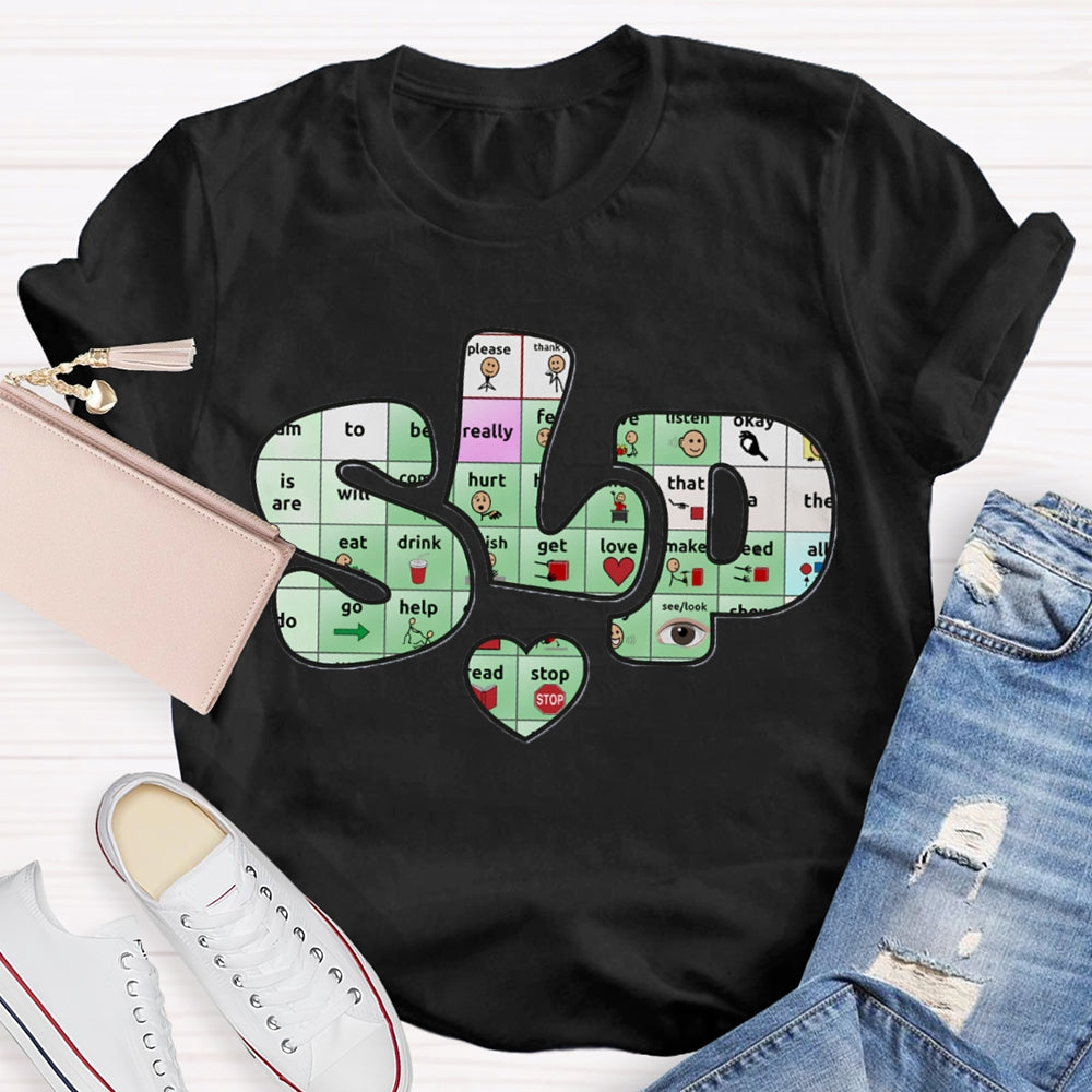 SLP  Alphabet Fonts And Hearts T-shirt