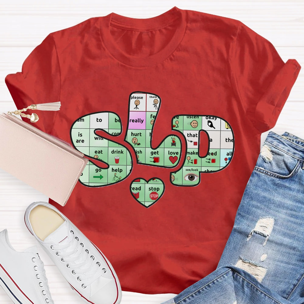 SLP  Alphabet Fonts And Hearts T-shirt