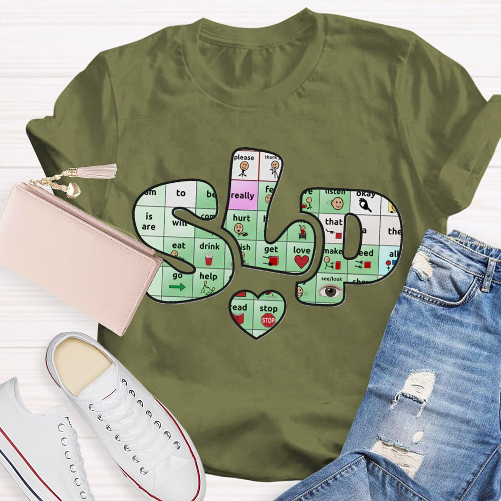 SLP  Alphabet Fonts And Hearts T-shirt