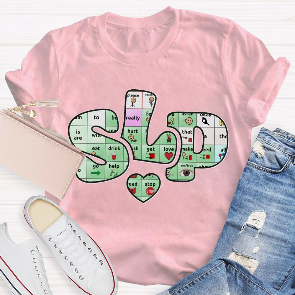 SLP  Alphabet Fonts And Hearts T-shirt