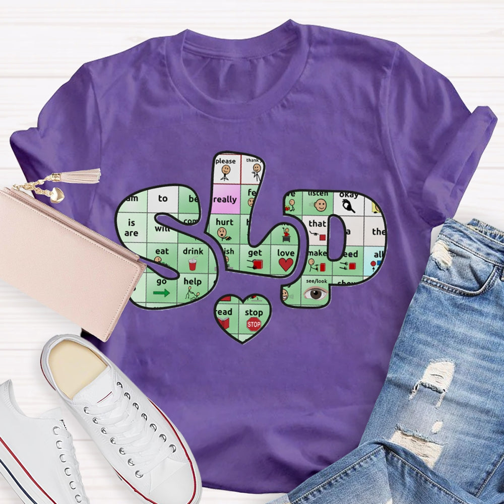 SLP  Alphabet Fonts And Hearts T-shirt