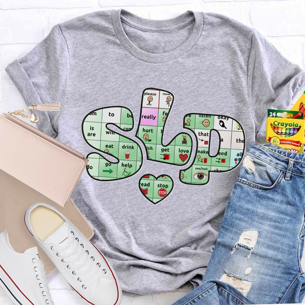 SLP  Alphabet Fonts And Hearts T-shirt
