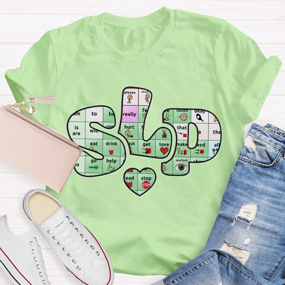 SLP  Alphabet Fonts And Hearts T-shirt