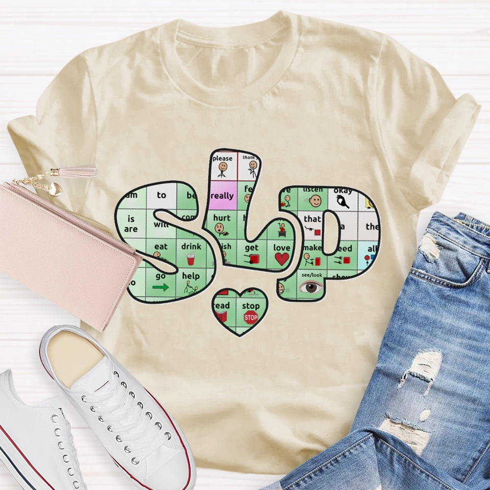 SLP  Alphabet Fonts And Hearts T-shirt