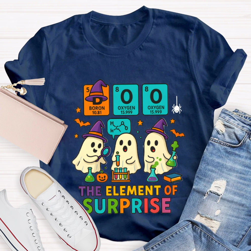 Boo The Elements Of Surprise Halloween Science Teacher T-shirt