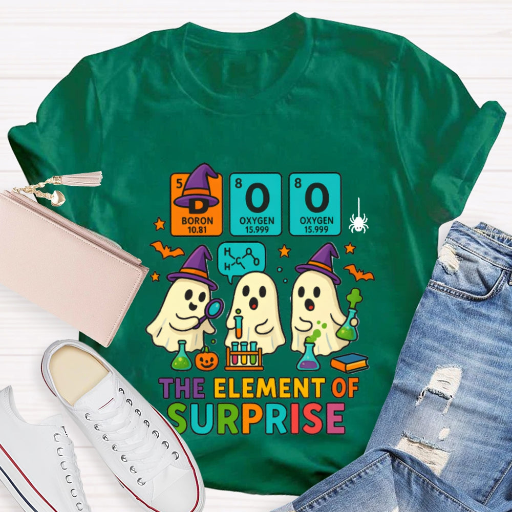 Boo The Elements Of Surprise Halloween Science Teacher T-shirt