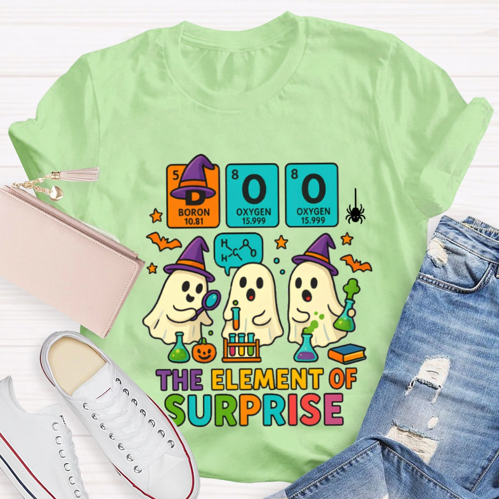 Boo The Elements Of Surprise Halloween Science Teacher T-shirt