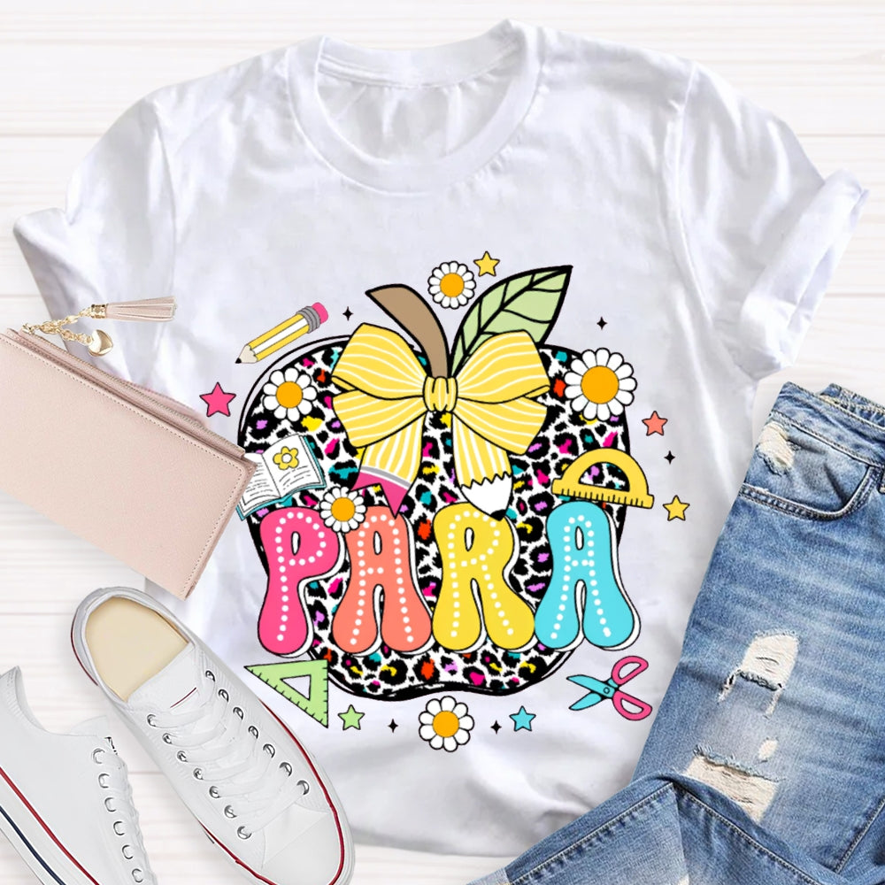 Para Colorful Apples And Bows T-shirt