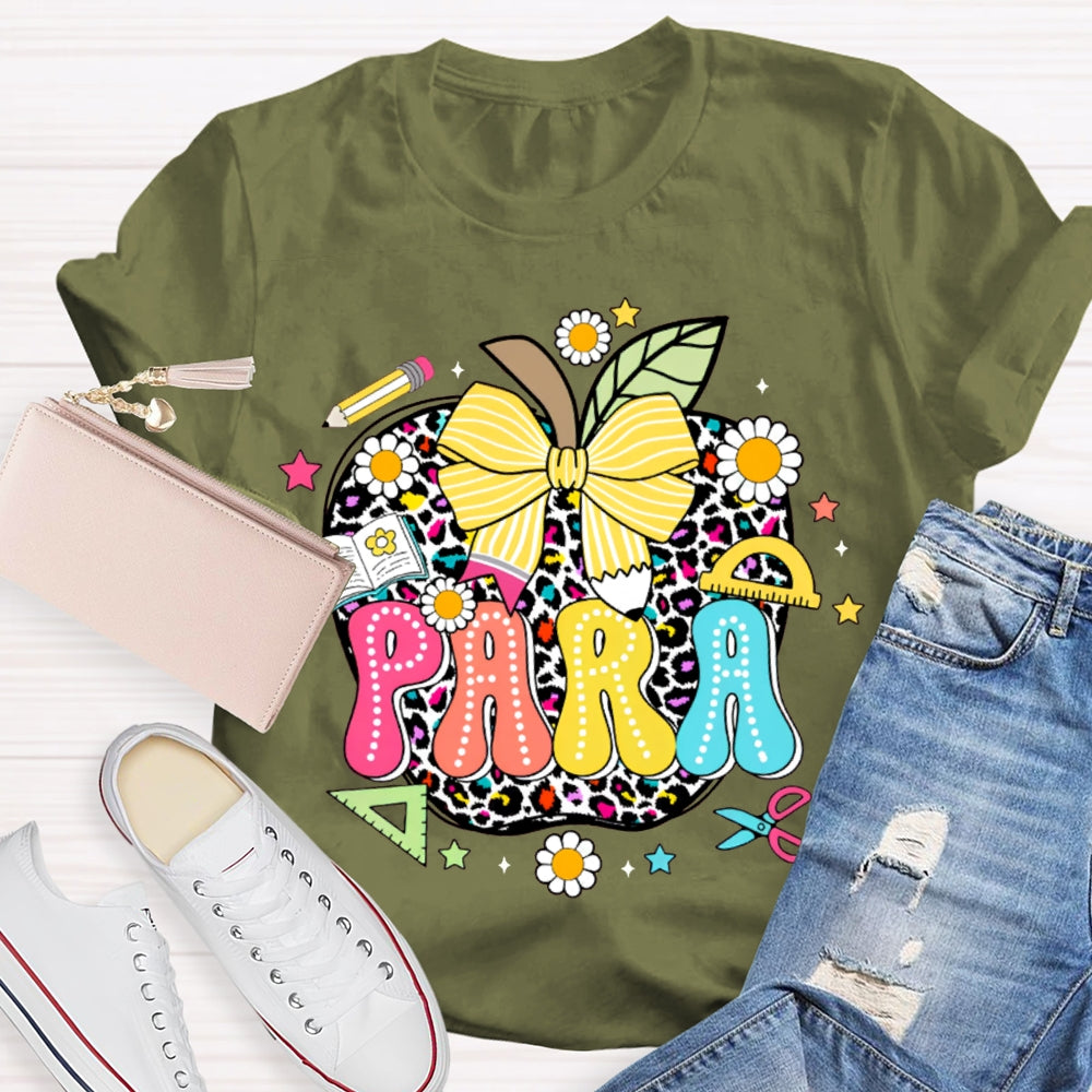 Para Colorful Apples And Bows T-shirt