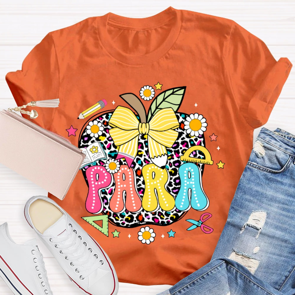 Para Colorful Apples And Bows T-shirt