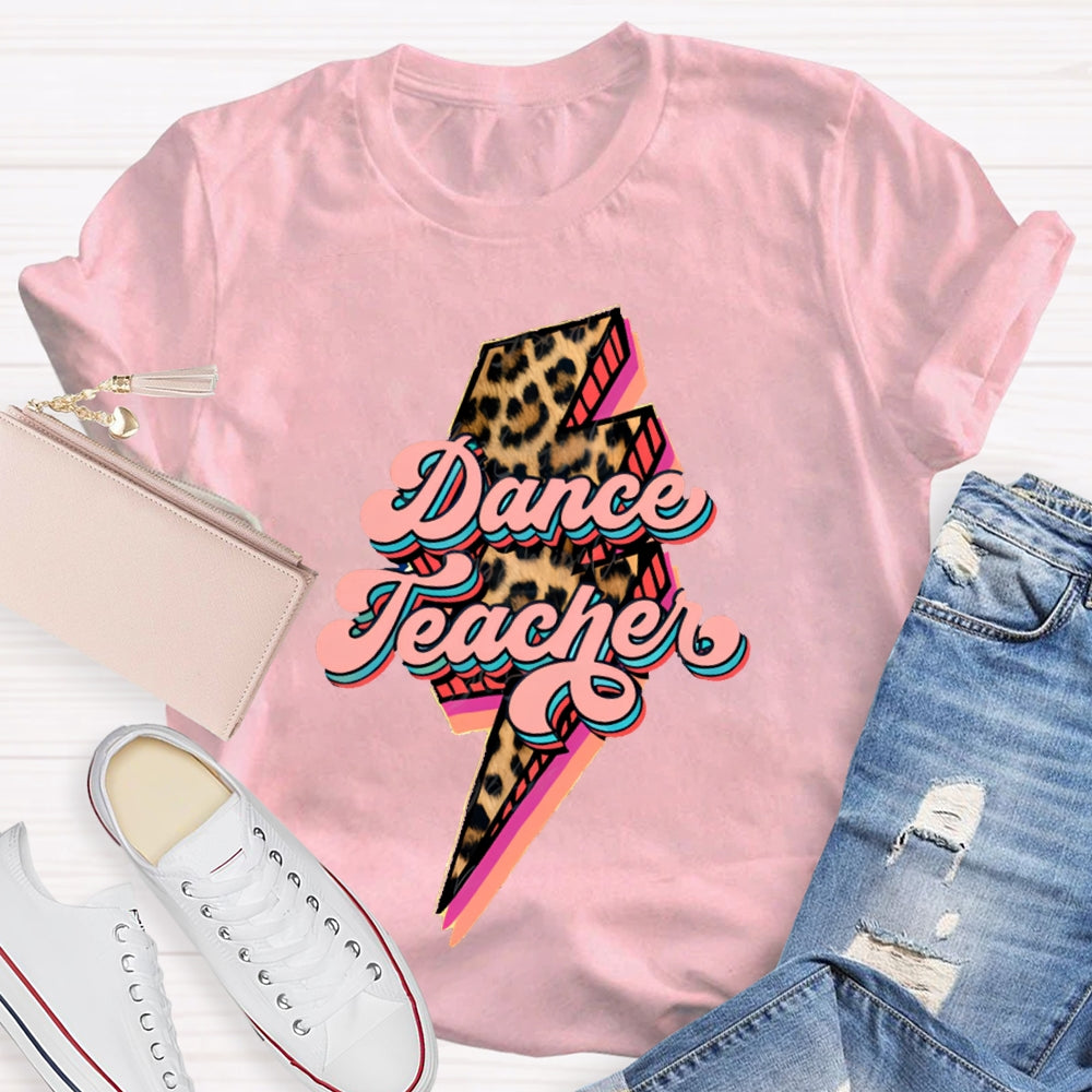 Dance Teacher Leopard Lightning Print T-shirt