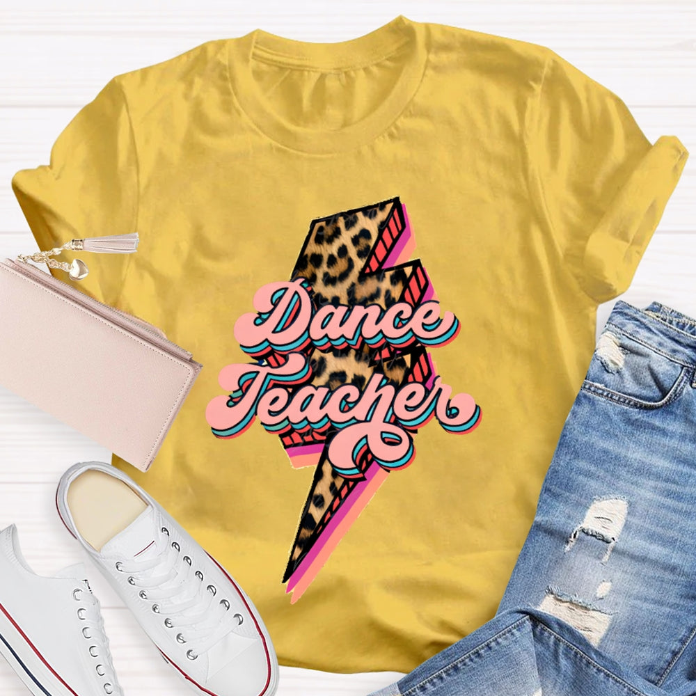 Dance Teacher Leopard Lightning Print T-shirt