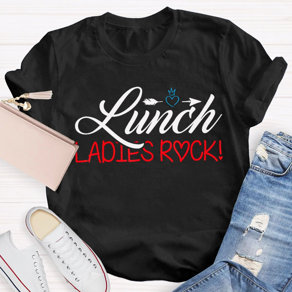 Lunch Ladies Rock Shooting Hearts T-shirt