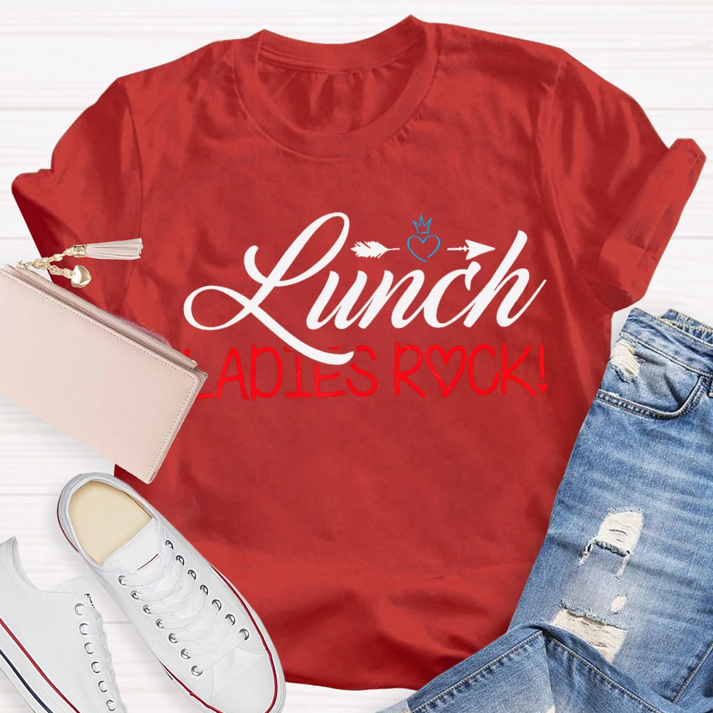 Lunch Ladies Rock Shooting Hearts T-shirt