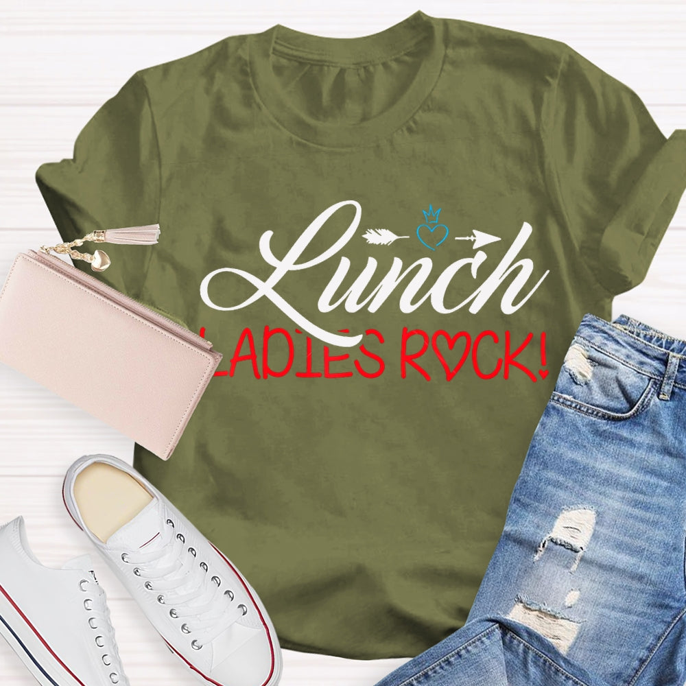 Lunch Ladies Rock Shooting Hearts T-shirt