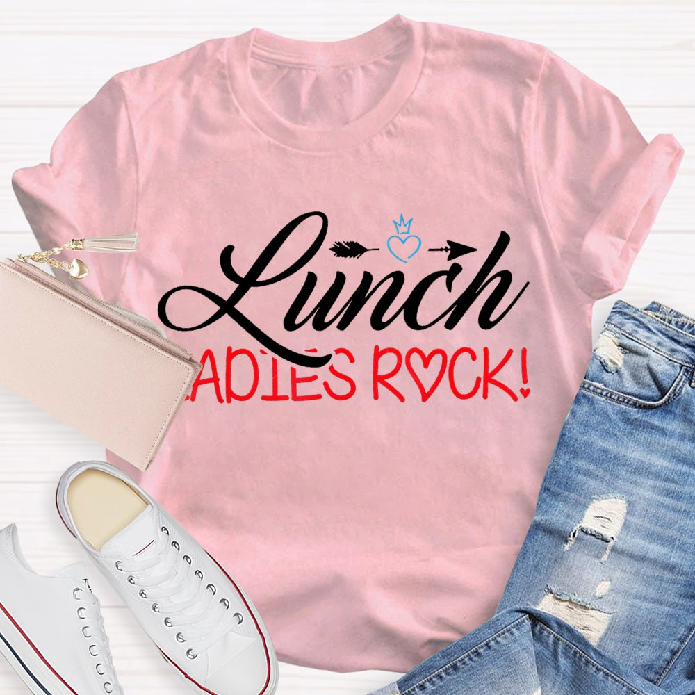 Lunch Ladies Rock Shooting Hearts T-shirt