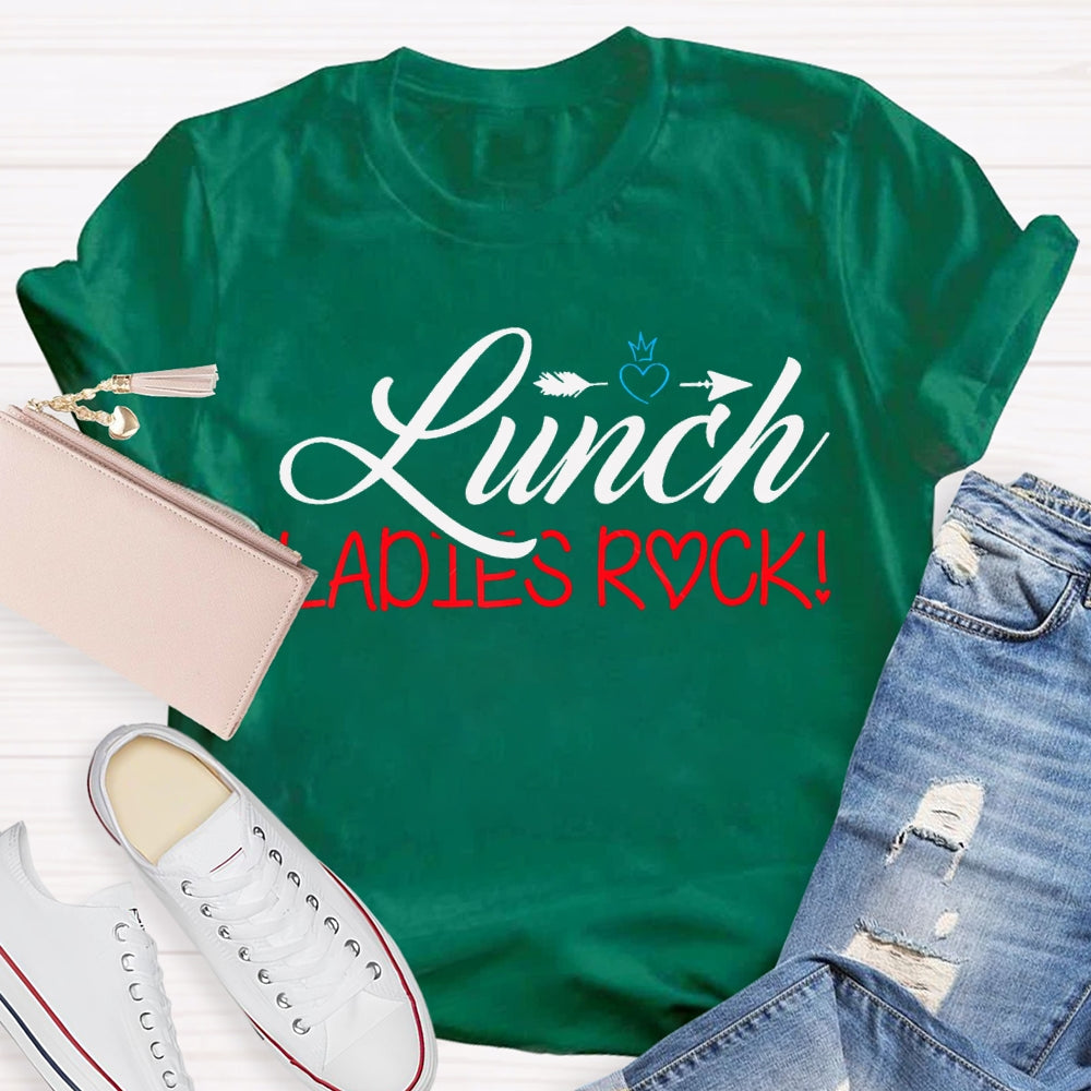 Lunch Ladies Rock Shooting Hearts T-shirt