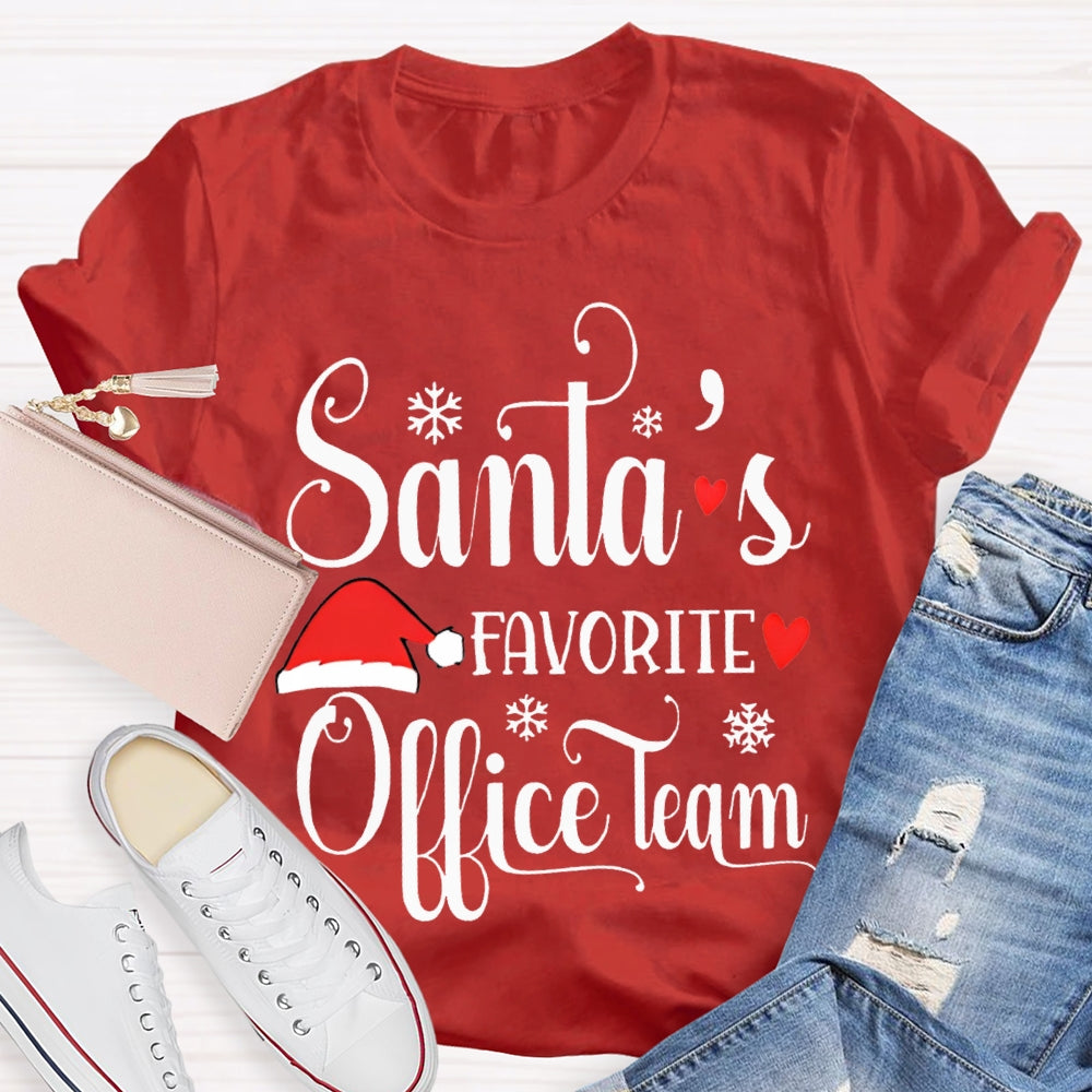 Santa'S Favorite Office Team Santa Hat T-shirt