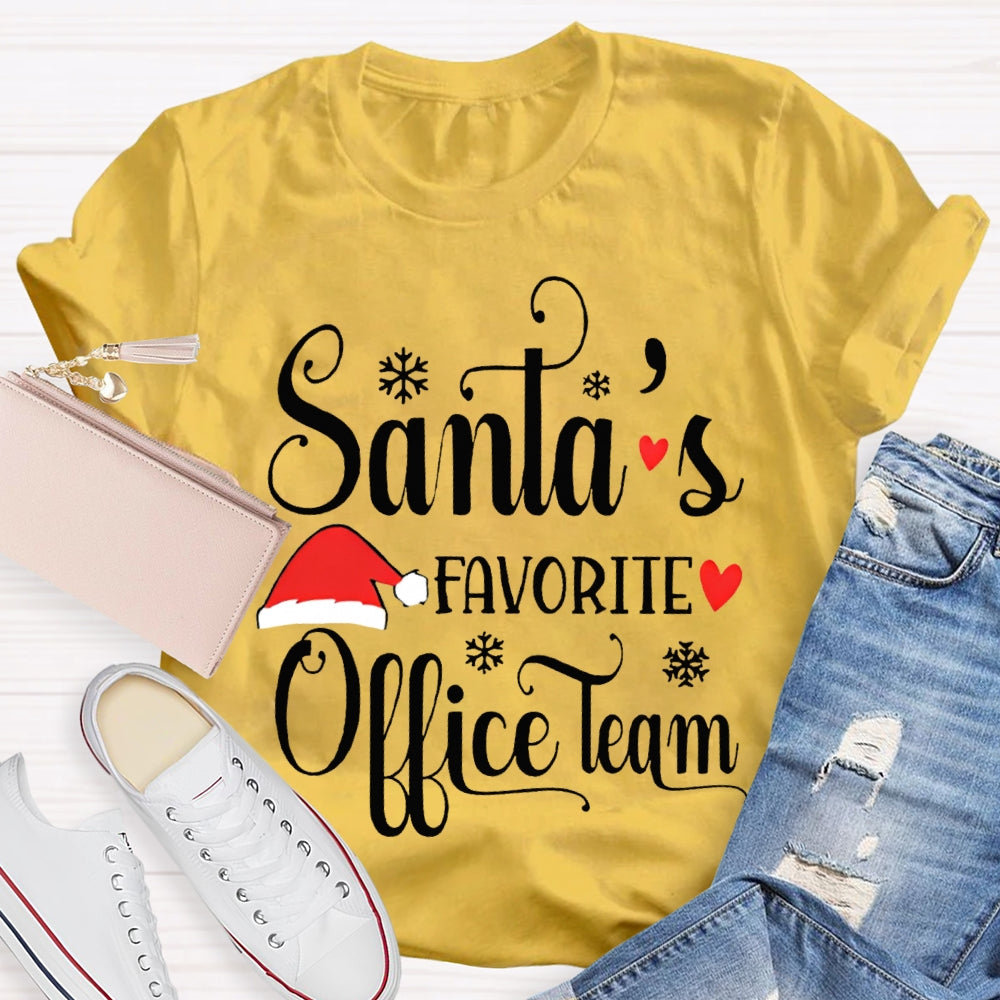 Santa'S Favorite Office Team Santa Hat T-shirt