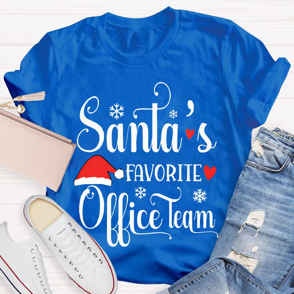 Santa'S Favorite Office Team Santa Hat T-shirt