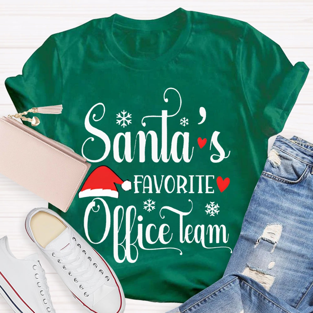 Santa'S Favorite Office Team Santa Hat T-shirt