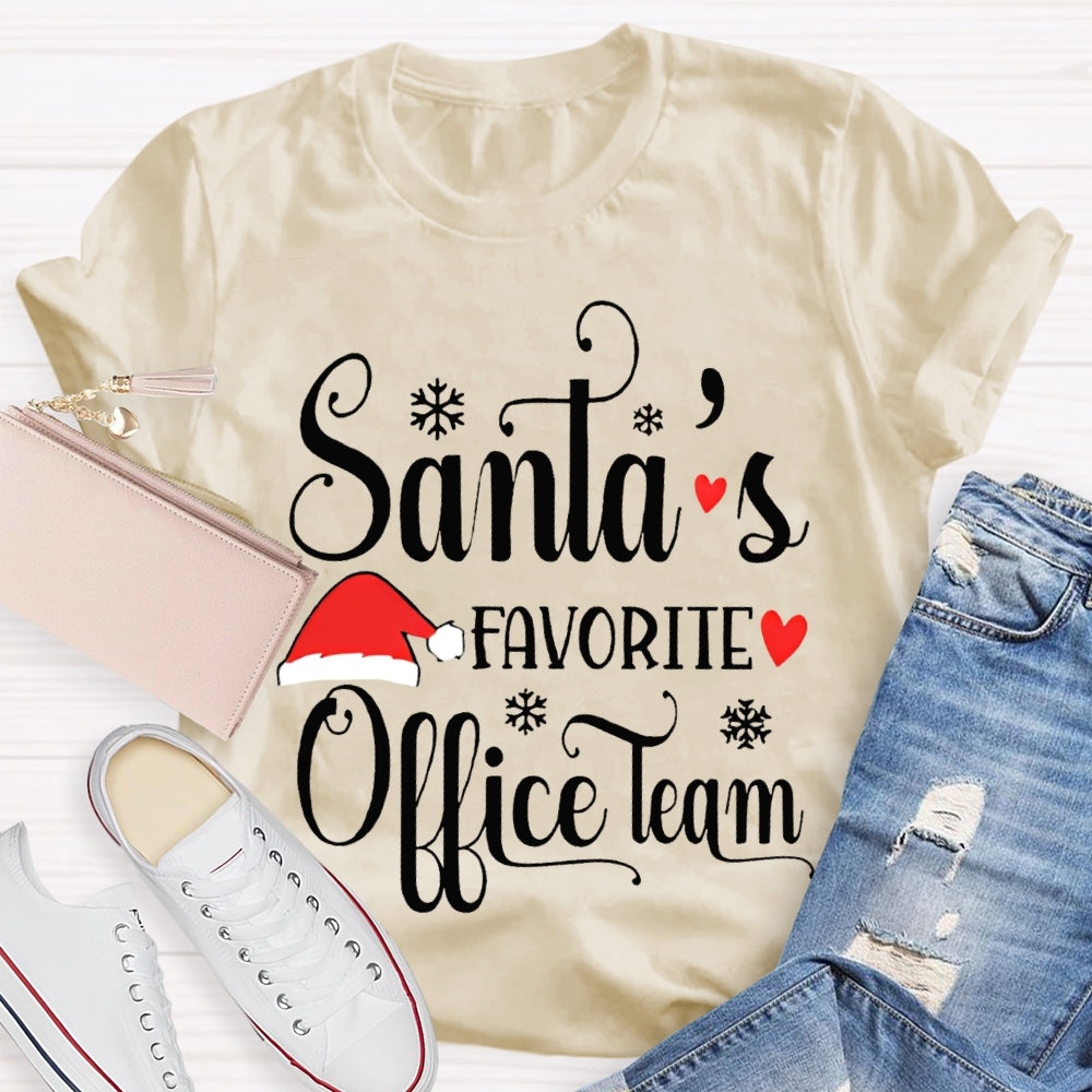 Santa'S Favorite Office Team Santa Hat T-shirt
