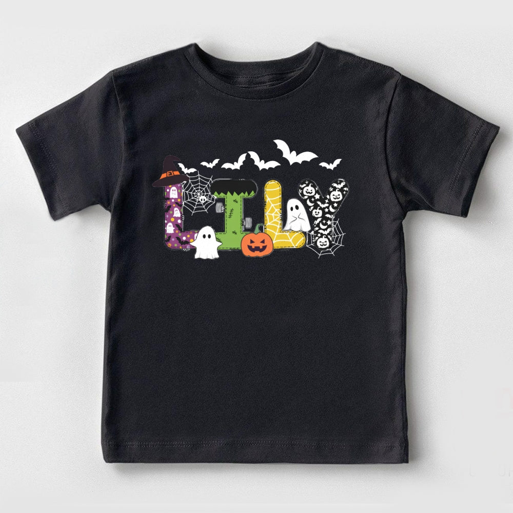 Personalized Name Halloween Letter Toddler T-shirts
