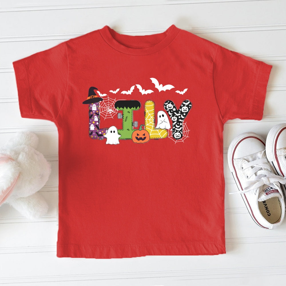 Personalized Name Halloween Letter Toddler T-shirts