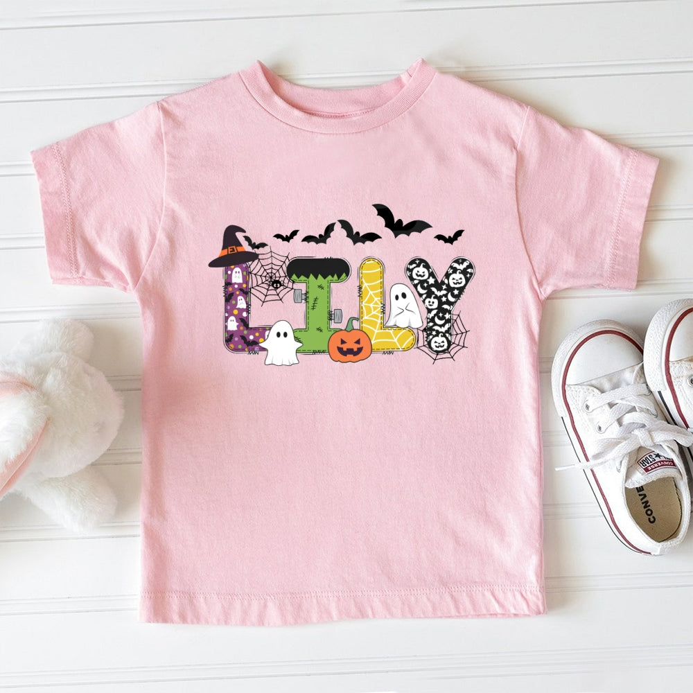Personalized Name Halloween Letter Toddler T-shirts