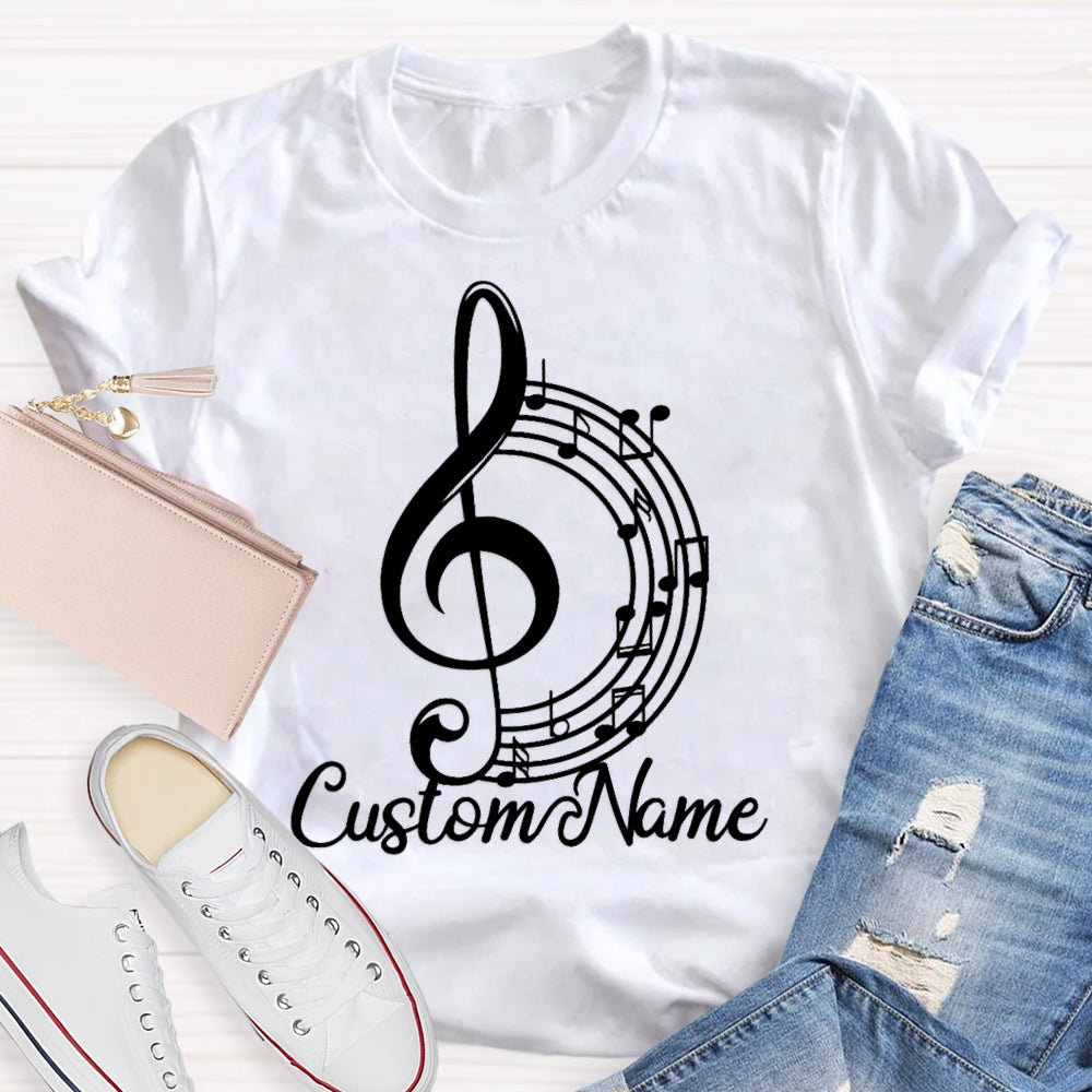 Personalized Name Musical Note T-shirt