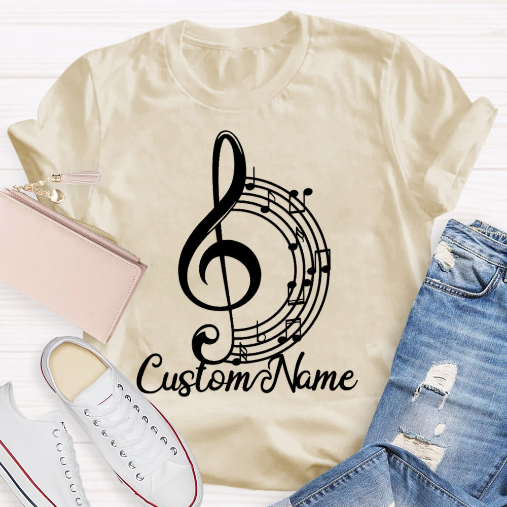 Personalized Name Musical Note T-shirt