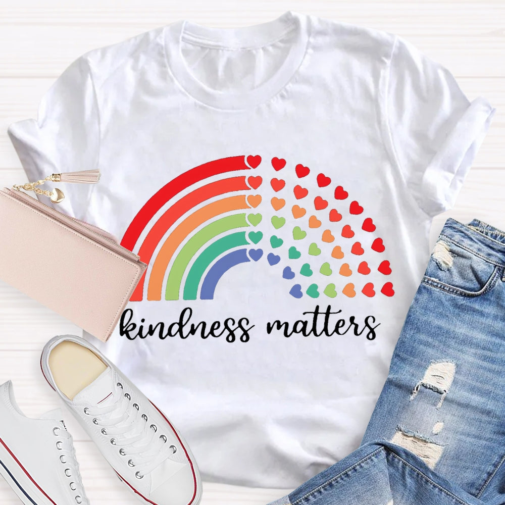 Kindness Matters Colorful Hearts T-shirt