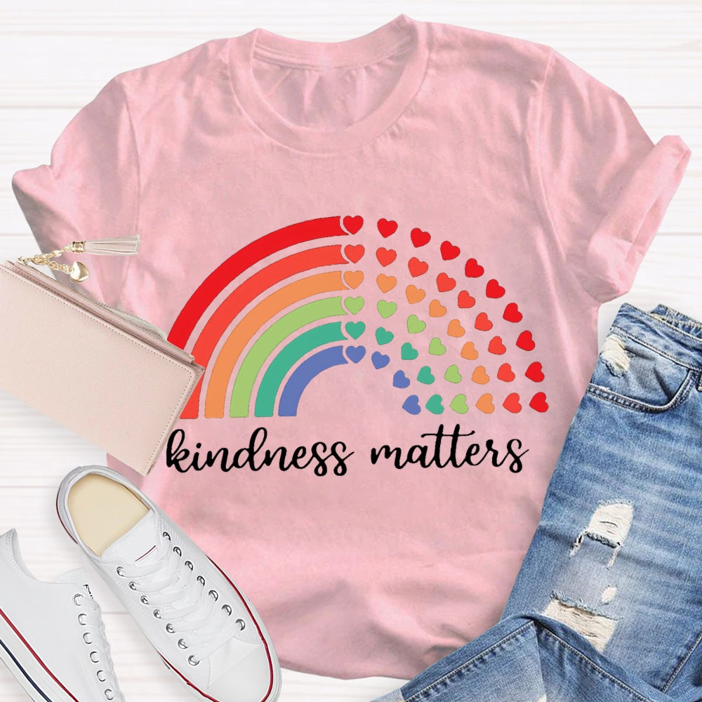 Kindness Matters Colorful Hearts T-shirt