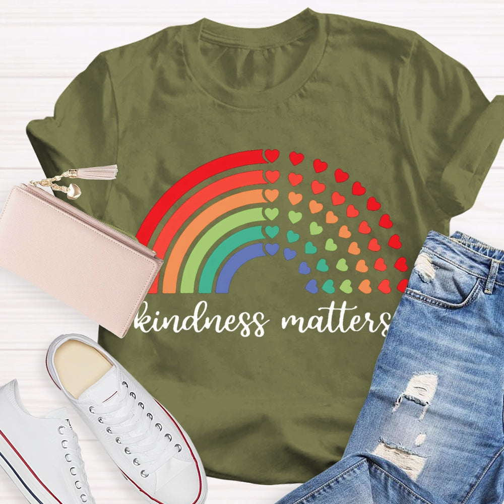 Kindness Matters Colorful Hearts T-shirt