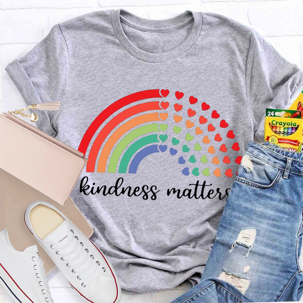 Kindness Matters Colorful Hearts T-shirt