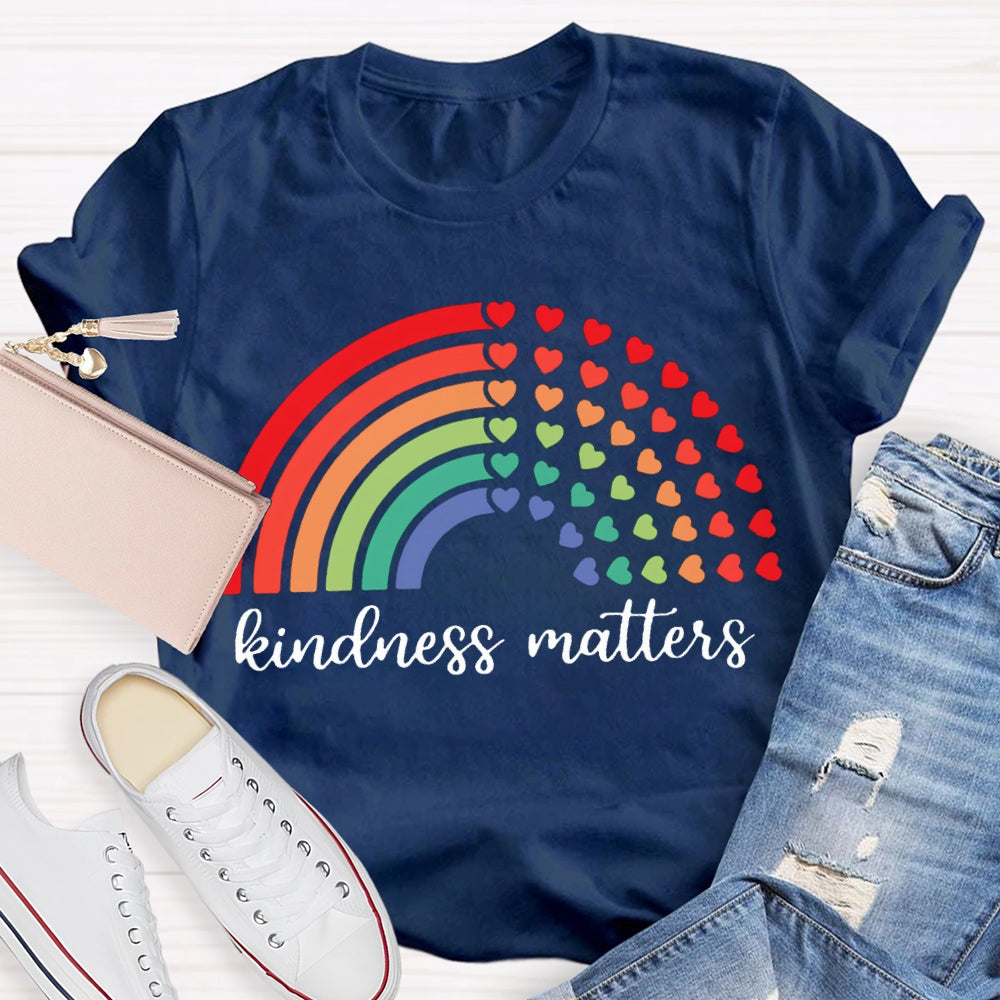 Kindness Matters Colorful Hearts T-shirt
