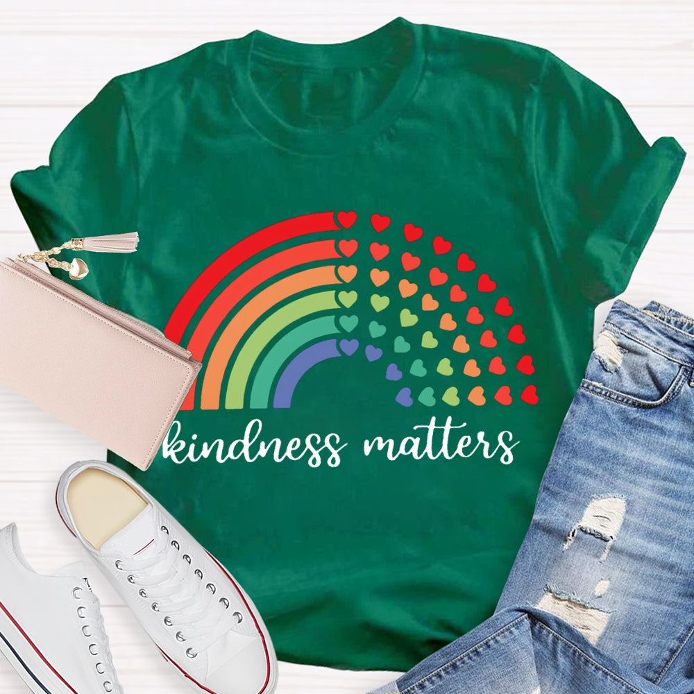 Kindness Matters Colorful Hearts T-shirt