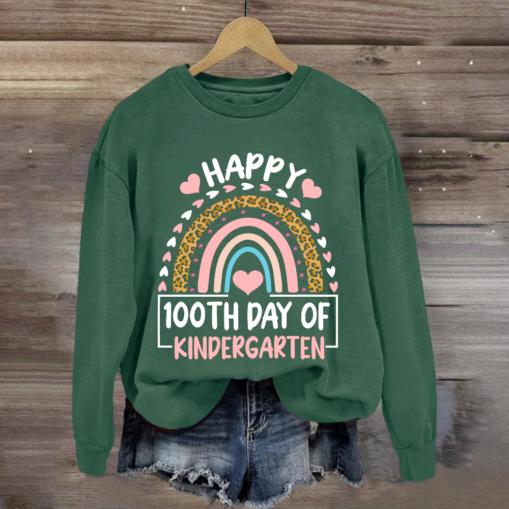 Happy 100th Day of Kindergarten Rainbow Sweatshirt