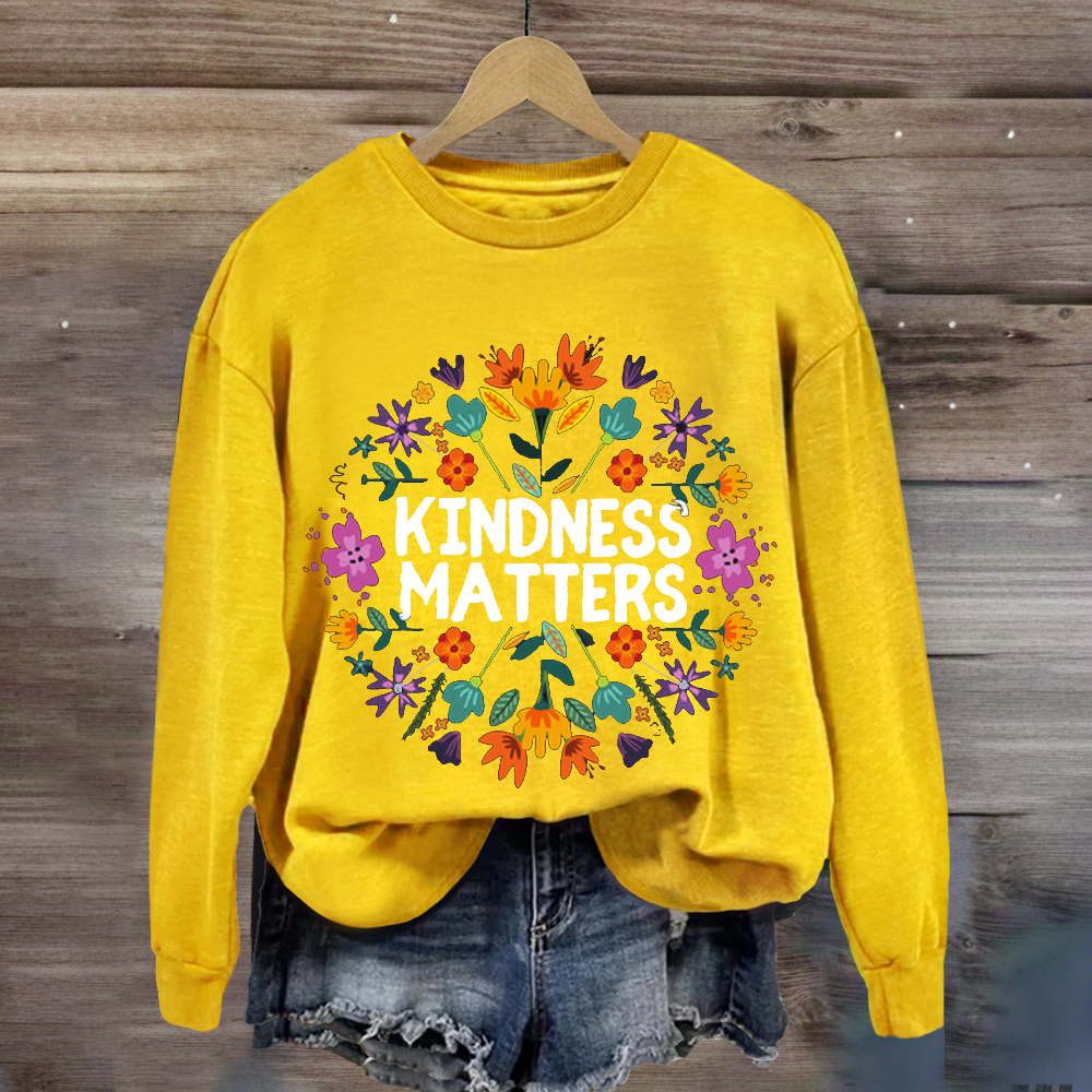 Be Kind Boho Floral Kindness Matters Sweatshirt