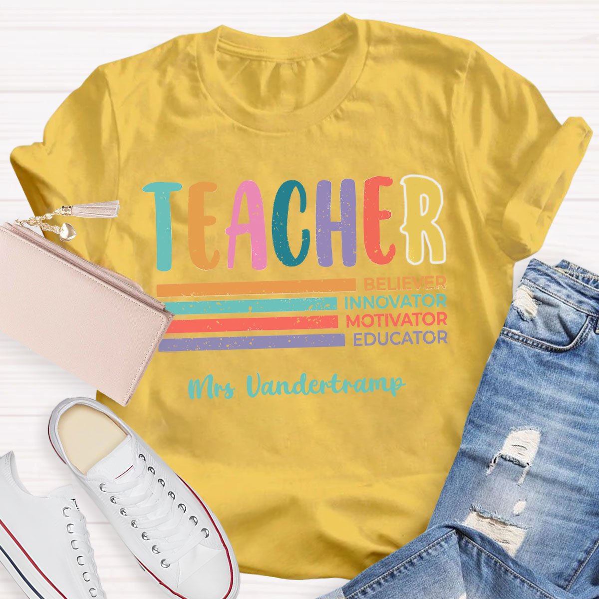 Personalized Name Teacher's Responsibilities T-Shirt