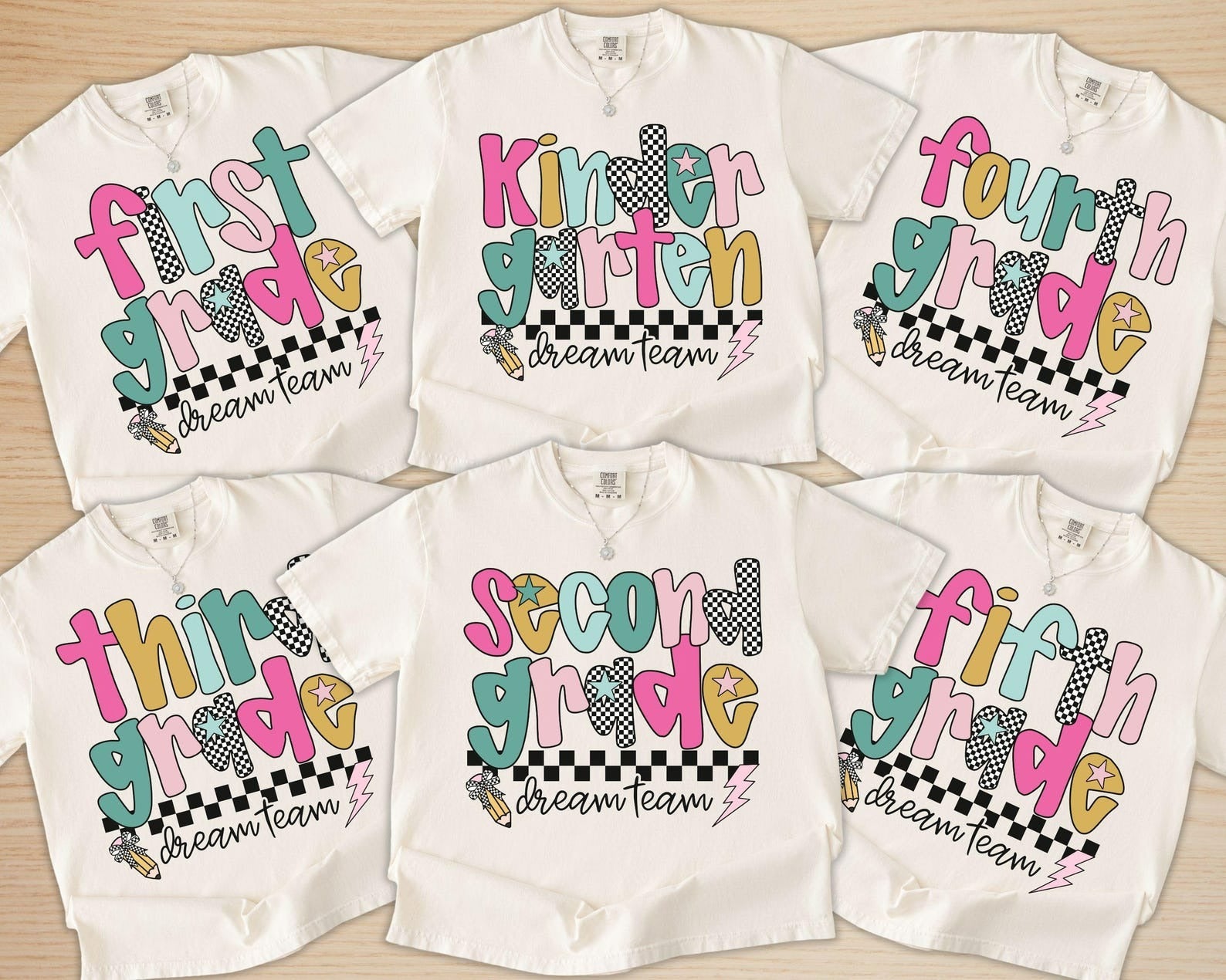 Personalized Grade Dream Team Checkerboard T-shirt